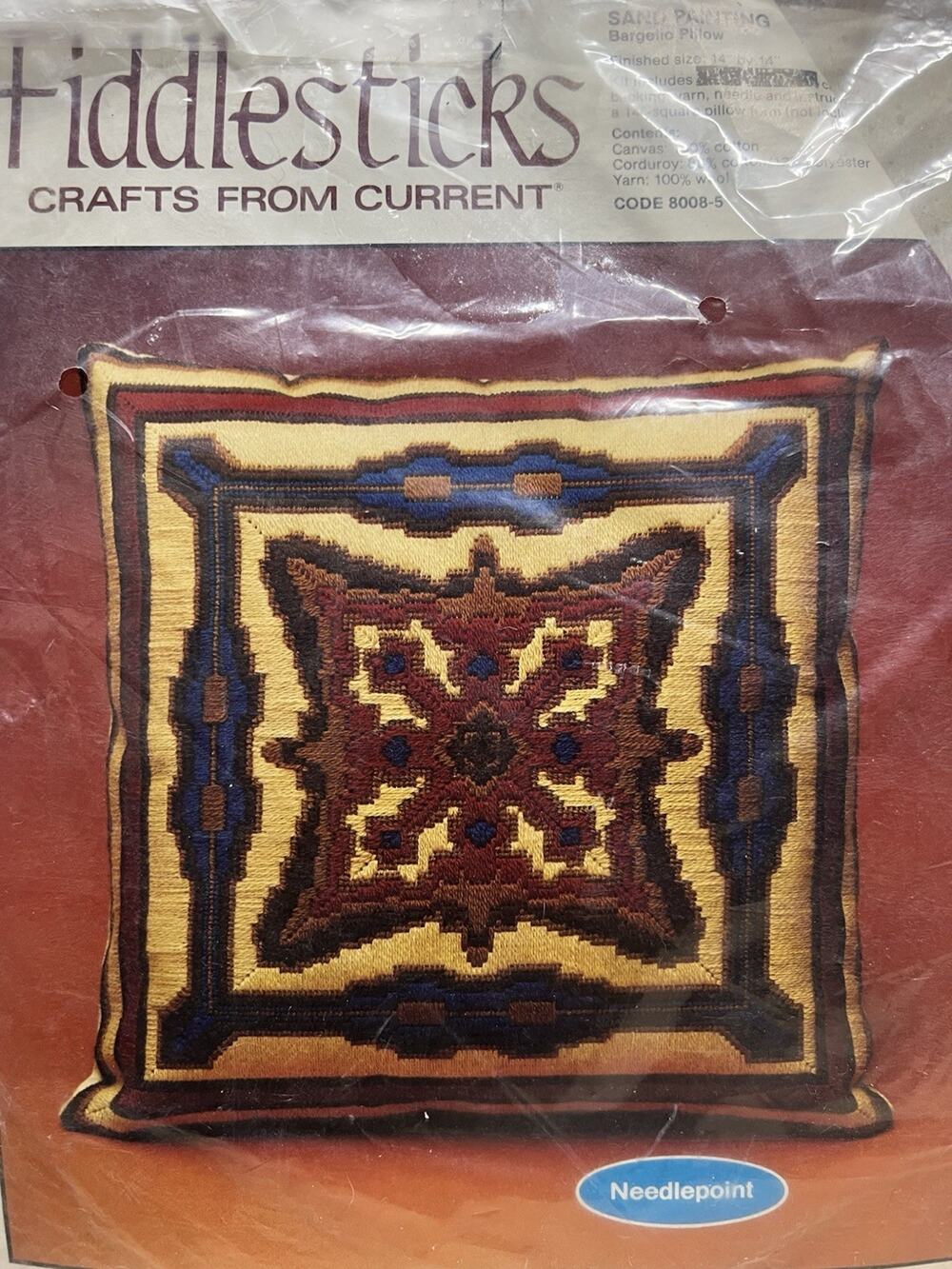 Fiddlesticks Crafts Current SAND PAINTING PILLOW Kit Bargello Needlepoint 1982